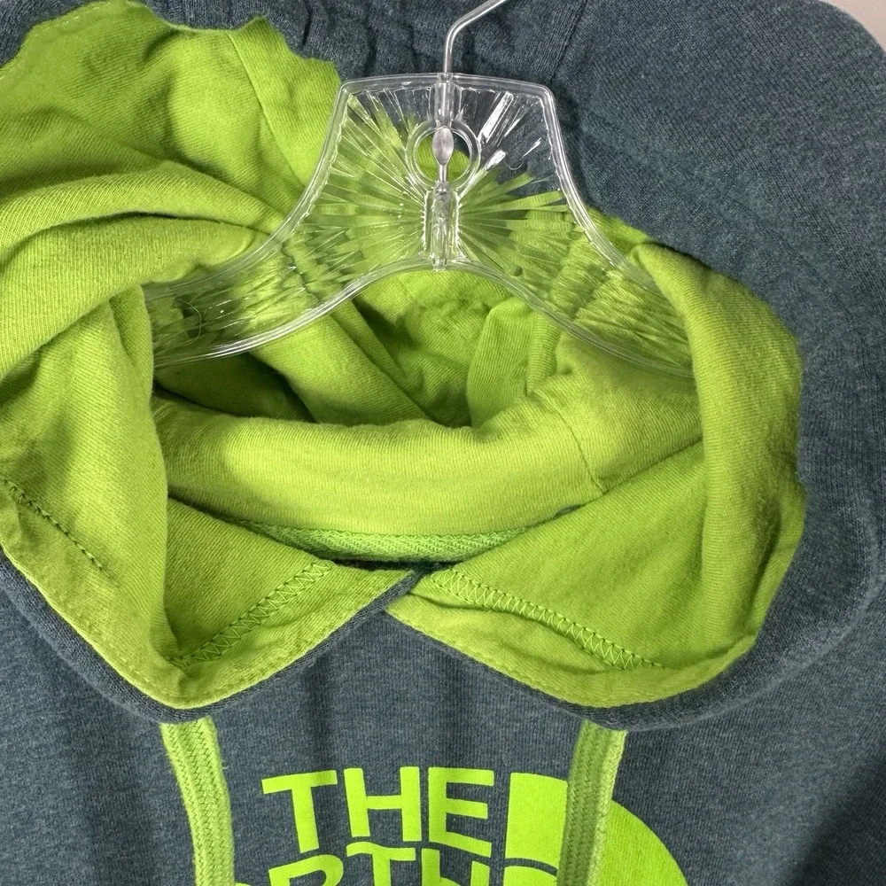 The North Face Half Dome Teal Green & Neon Hoodie Pullover Mens Sz XXL
